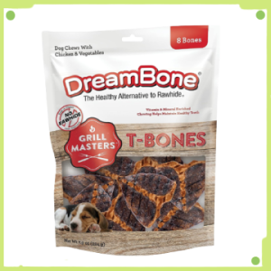 DreamBone Grill Masters T-Bones 8 Count, Small, Rawhide-Free Chews for Dogs